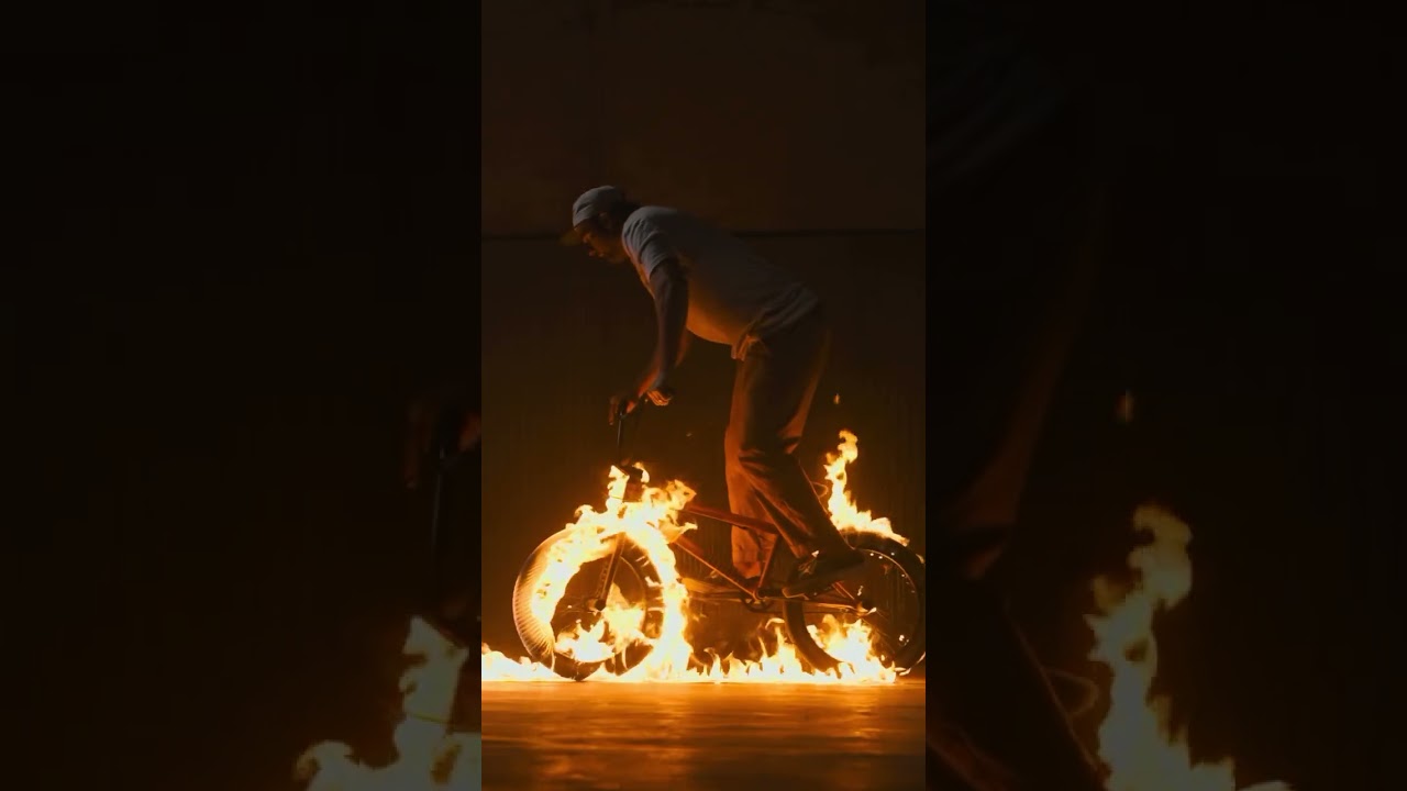 Imagem de destaque para: BMX GIRANDO O QUADRO PEGANDO FOGO